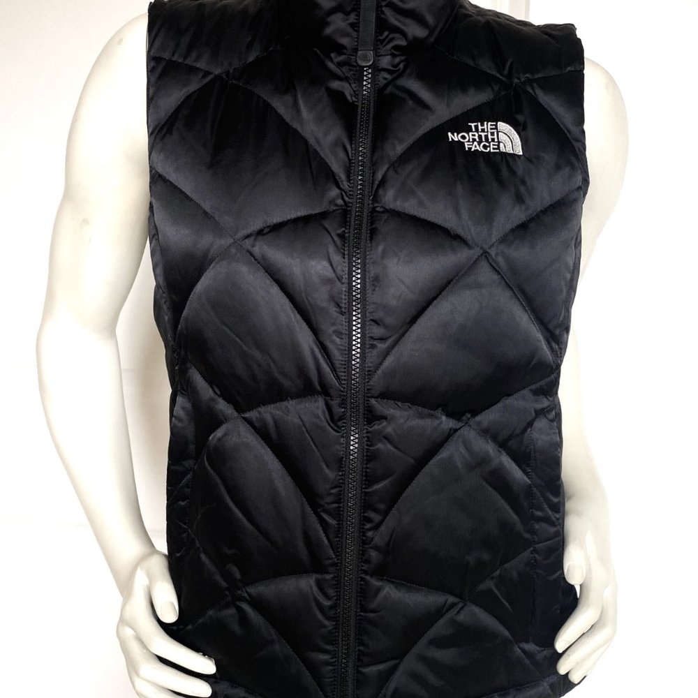 THE NORTH FACE 550 BLACK NYLON QUILTED GOOSE DOWN SLEEVELESS VEST SIZE: S / P
